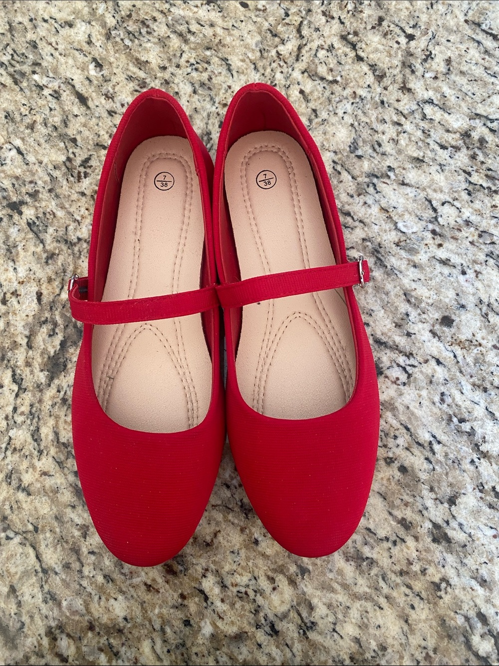 Red Mary Jane Ballet Flats